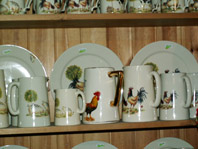 Chintz pig and cockerels farm theme, click on image to enlarge.