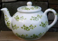 Shamrock Teapot from the Shannonbridge Shamrock range - side view