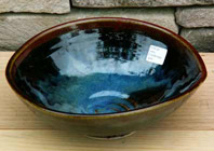 Colm de Ris Pottery off shape bowl, click on image to enlarge