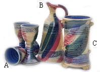 Pottery, Michael Kennedy Salt Glaze Range Wine Set