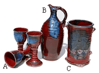 Michael Kennedy Fireworks range. Wine set including Carafe, Goblets andCooler 
