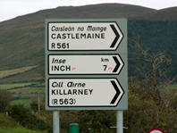 Irish Road sign pointing to 3 world famous locations, click to enlarge.